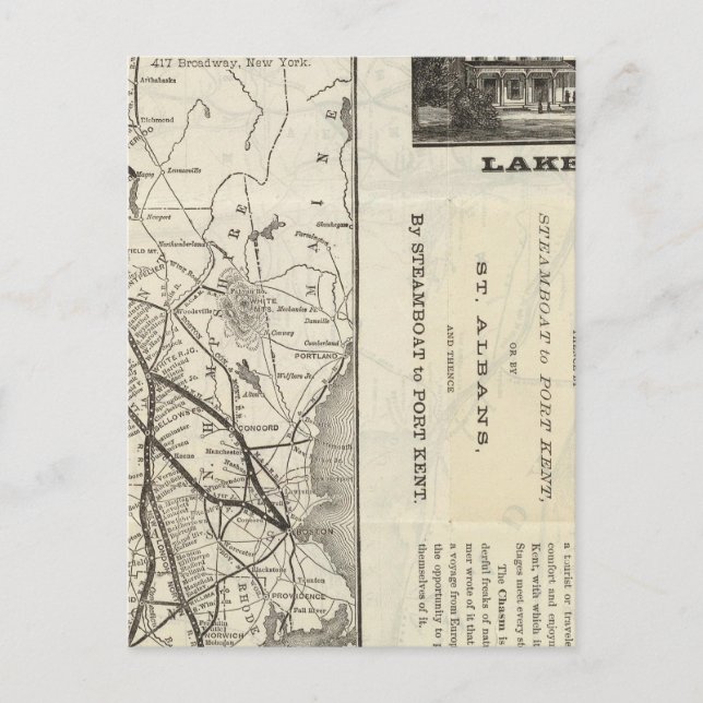 Postal Map Central Vermont Railway (Anverso)