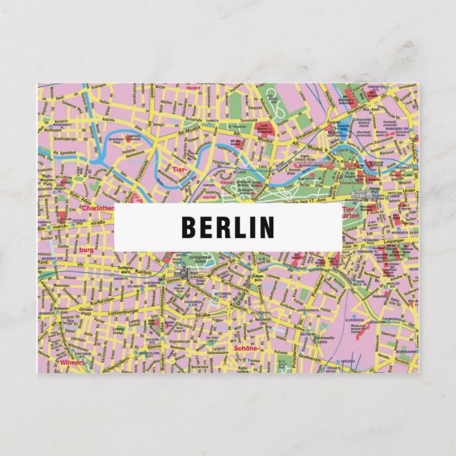 Postal MAP DE LA CIUDAD POSTCARDS HH Berlín (Anverso)