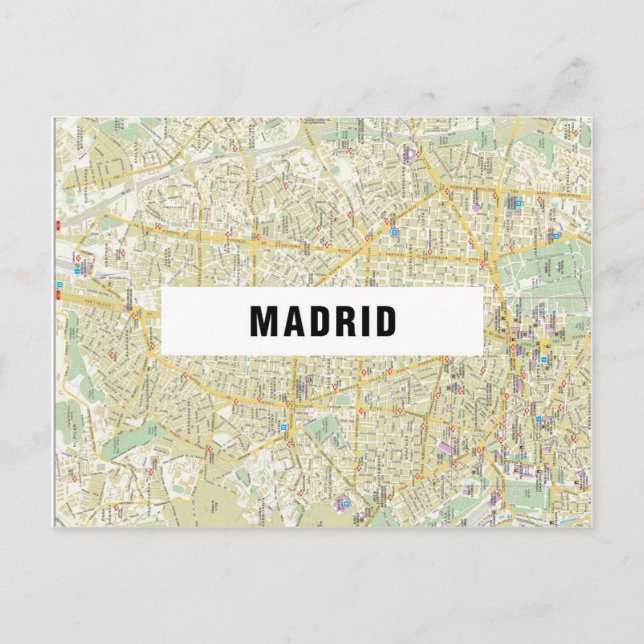 Postal MAP DE LA CIUDAD POSTCARDS HH Madrid (Anverso)