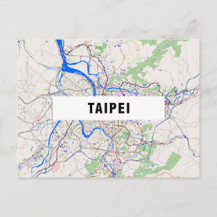 Postal MAP DE LA CIUDAD POSTCARDS HH Taipei
