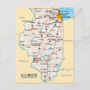 Postal Map Illinois Travel Destination for Home o Office