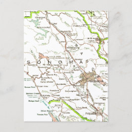 Postal Map of Sonoma County CA Postcard