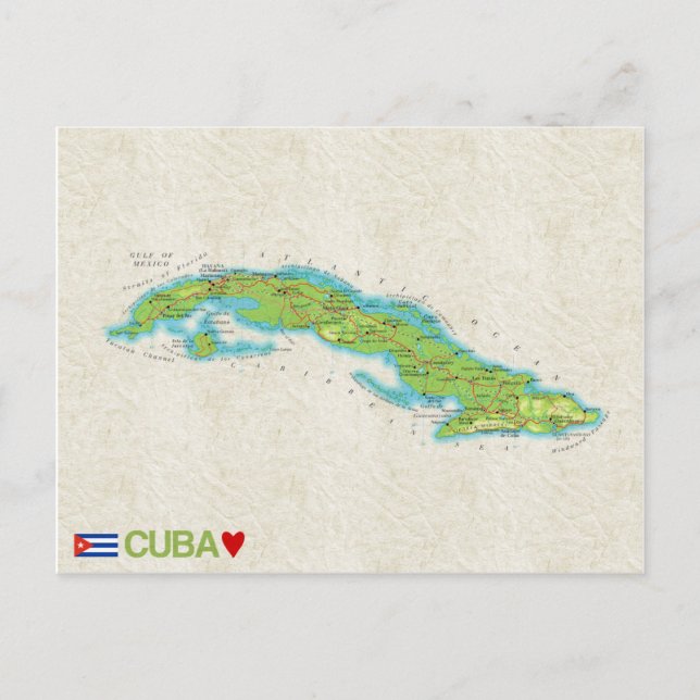 Postal MAP POSTCARDS (HB) Cuba (Anverso)