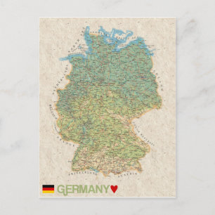 Postal MAP POSTCARDS HH Alemania