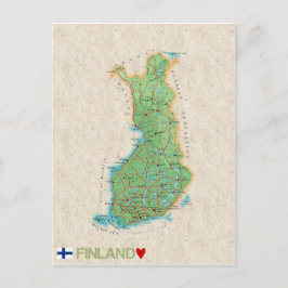 Postal MAP POSTCARDS (HH) Finlandia