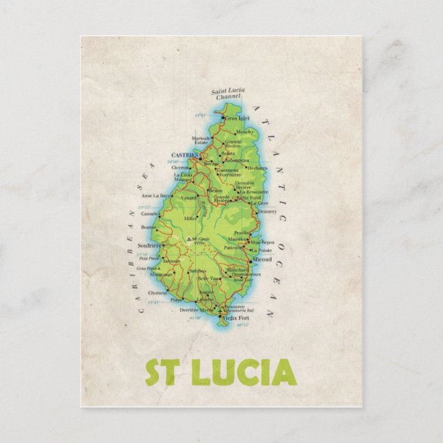 Postal MAP POSTCARDS (HH) Santa Lucía (Anverso)