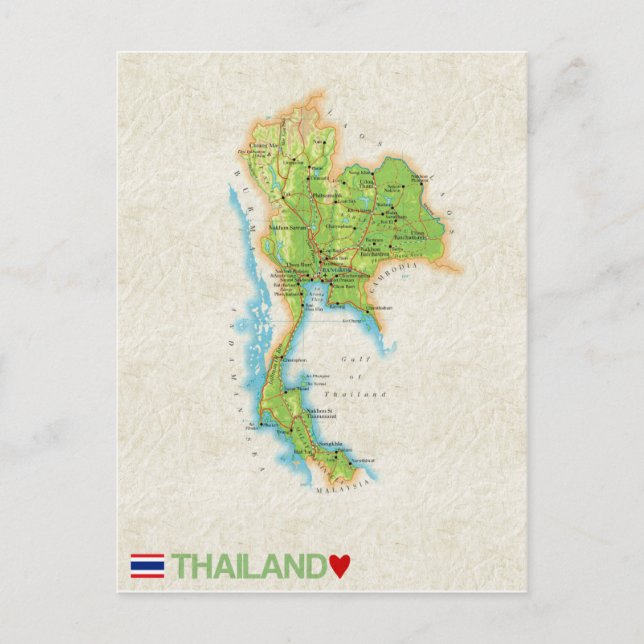Postal MAP POSTCARDS (HH) Tailandia (Anverso)