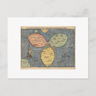 Postal Mapa 1581 de la hoja del trébol del empavesado