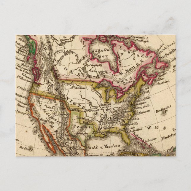 Postal Mapa 2 de Norteamérica (Anverso)