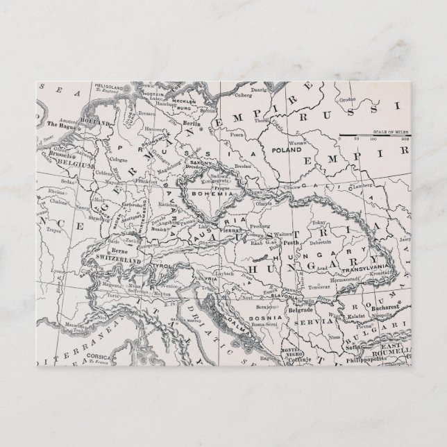 POSTAL MAPA: ALEMANIA Y AUSTRIA (Anverso)