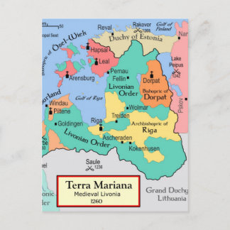 Postal Mapa alrededor de 1260