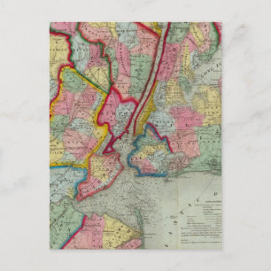 Postal Mapa Alrededor De La Ciudad De Nueva York
