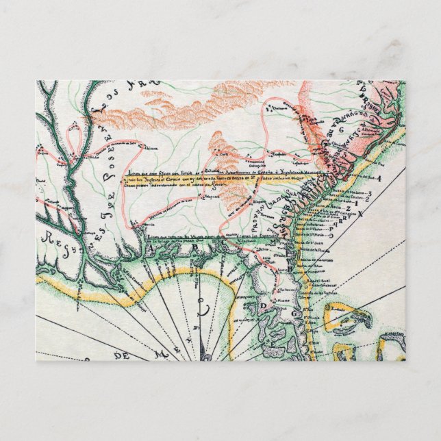 Postal Mapa: América del Norte, 1742 (Anverso)