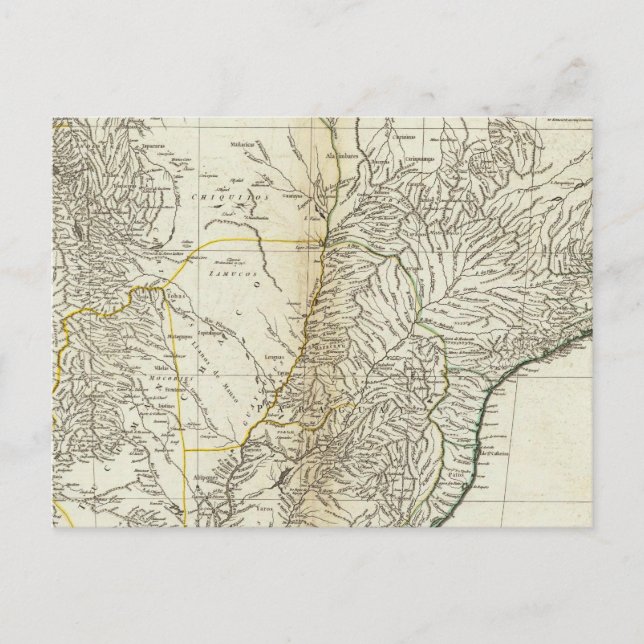 Postal Mapa americano grabado Sección Central (Anverso)