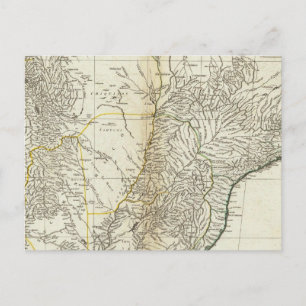 Postal Mapa americano grabado Sección Central