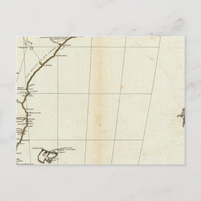 Postal Mapa americano grabado sección sur (Anverso)