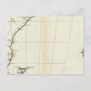 Postal Mapa americano grabado sección sur