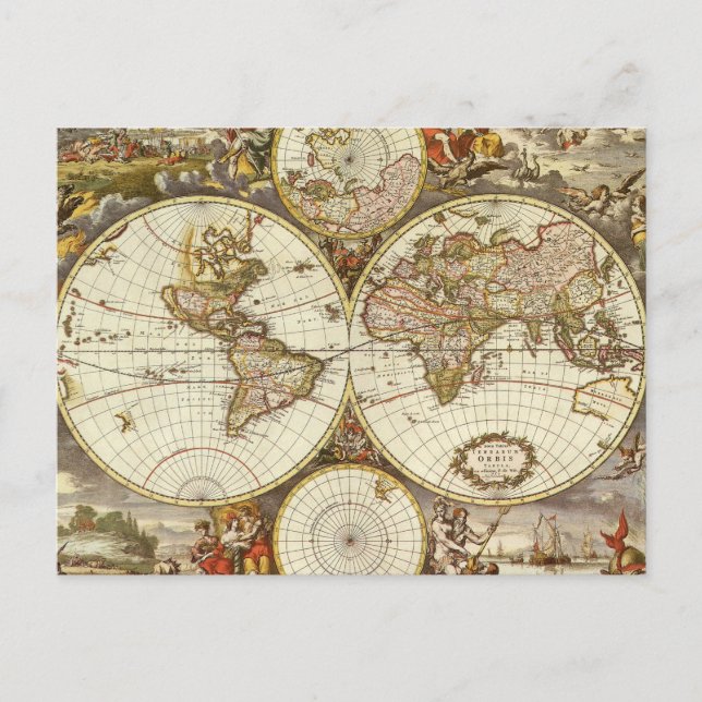 Postal Mapa antiguo (Anverso)