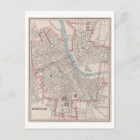 Mapa Antiguo de 1899 de Nashville, Tennessee,
