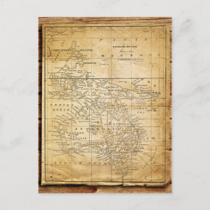 Postal Mapa Antiguo de Australasia