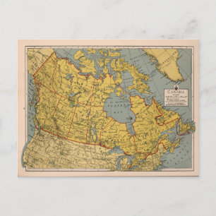 Postal Mapa antiguo de Canadá