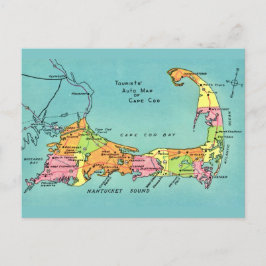 Postal Mapa antiguo de Cape Cod