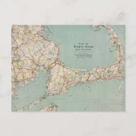 Postal Mapa antiguo de Cape Cod, Massachusetts