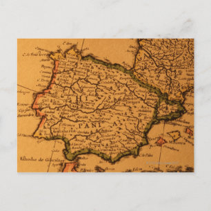 Postal Mapa antiguo de España