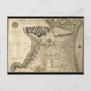 Postal Mapa antiguo de Filadelfia Pennsylvania de 1796