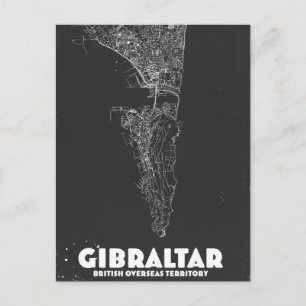 Postal Mapa antiguo de Gibraltar