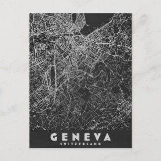Postal Mapa antiguo de Ginebra Suiza