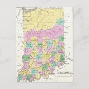 Postal Mapa Antiguo de Indiana (1827)