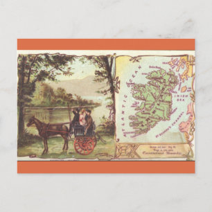 Postal Mapa antiguo de Irlanda
