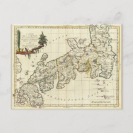 Postal Mapa antiguo de Japón de 1785