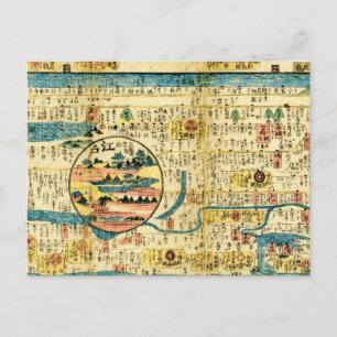Postal Mapa antiguo de Kanto