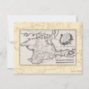 Postal Mapa antiguo de la península de Crimea