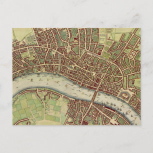 Postal Mapa Antiguo de Londres (Siglo XVII)