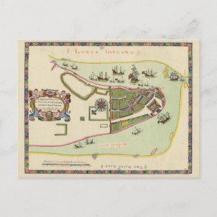 Postal Mapa antiguo de Long Island Nueva York