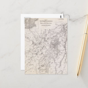 Postal Mapa Antiguo de los Adirondacks Nueva York