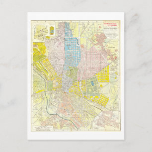 Postal Mapa Antiguo de Madrid, España, 1934