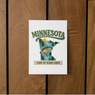 Postal Mapa Antiguo de Minnesota Tierra de 10000 Lagos
