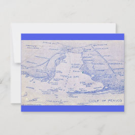 Postal Mapa Antiguo de Mobile Bay