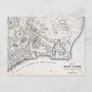 Postal Mapa antiguo de Nueva York