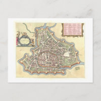 Mapa Antiguo de Padua, Italia,