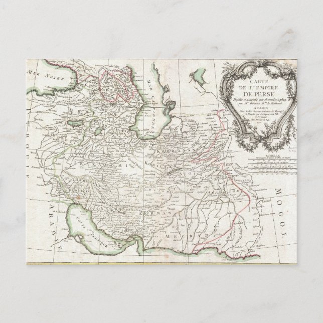 Postal Mapa antiguo de Persia- Irán, Afganistán e Irak (Anverso)