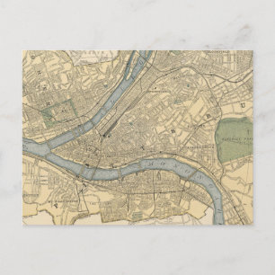 Postal Mapa antiguo de Pittsburgh PA (1891)
