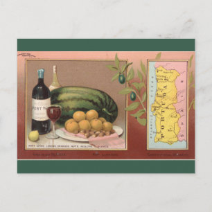 Postal Mapa Antiguo de Portugal