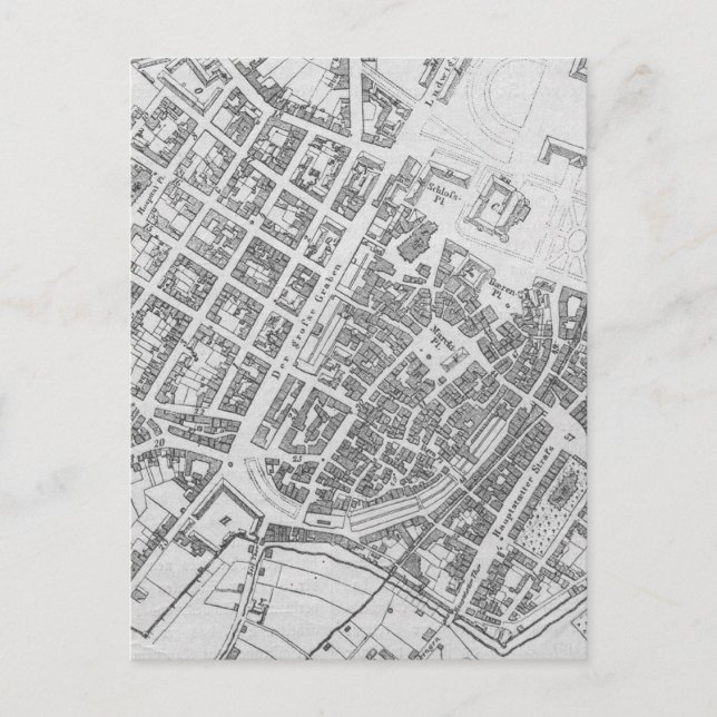 Postal Mapa antiguo de Stuttgart Alemania (1794) (Anverso)