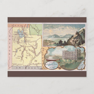 Postal Mapa Antiguo de Utah
