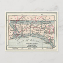 Mapa antiguo del área de Florida Panhandle